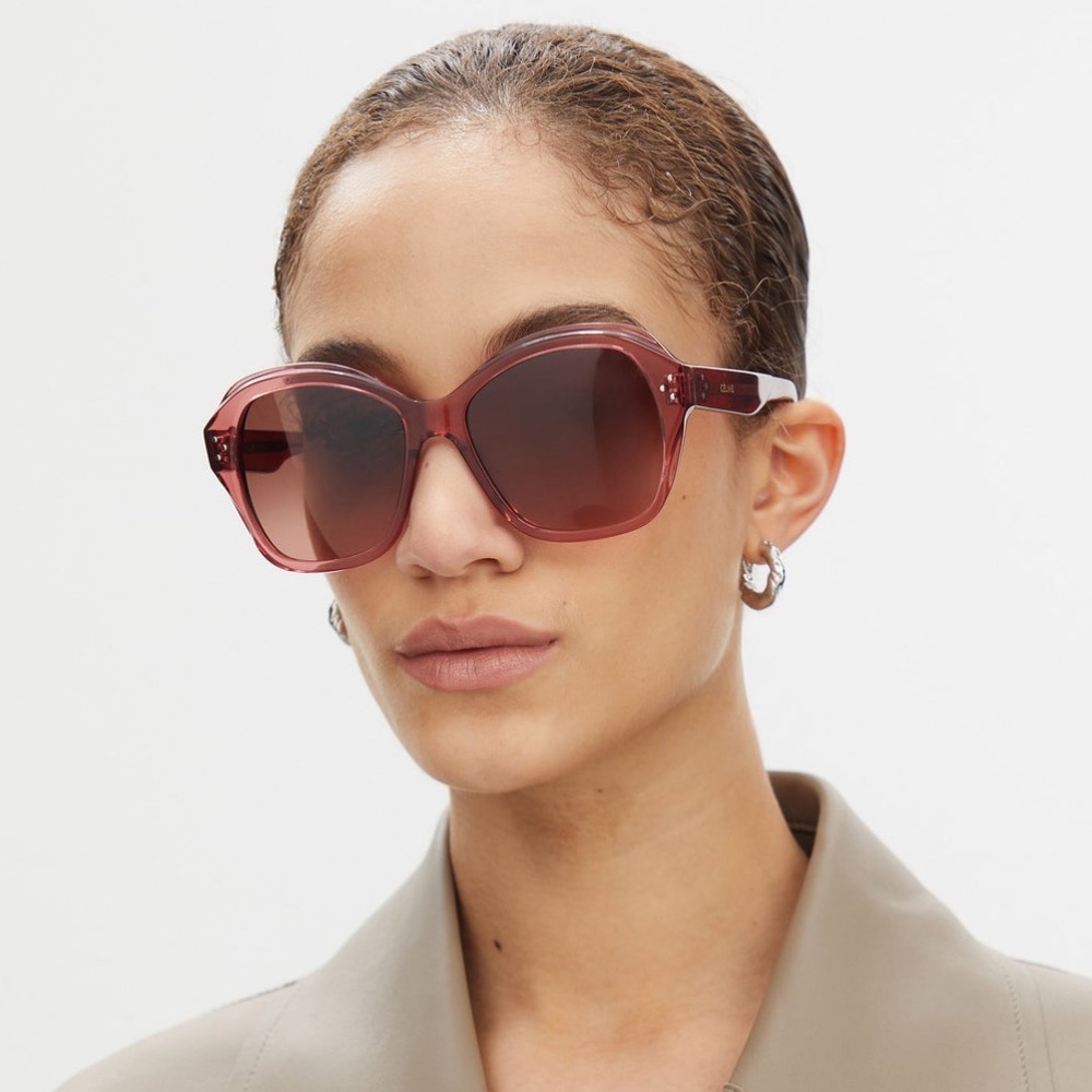 CELINE ROSE PINK ACETATE ROUND SUNGLASSES CL40200I